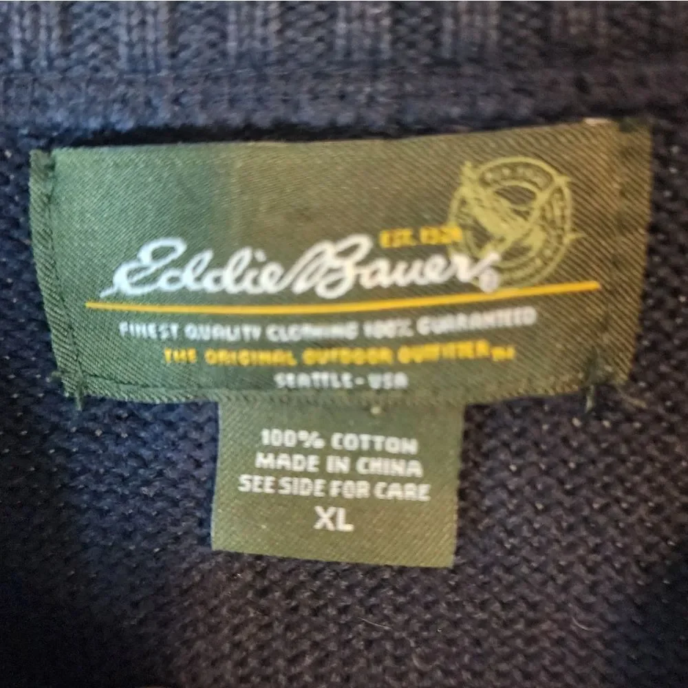 Men's Eddie Bauer zip-up turtleneck sweater, size XL